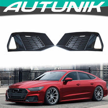 Cargar imagen en el visor de la galería, Autunik Front Bumper Fog Light Grille Cover Black For Audi A7 2019-2022