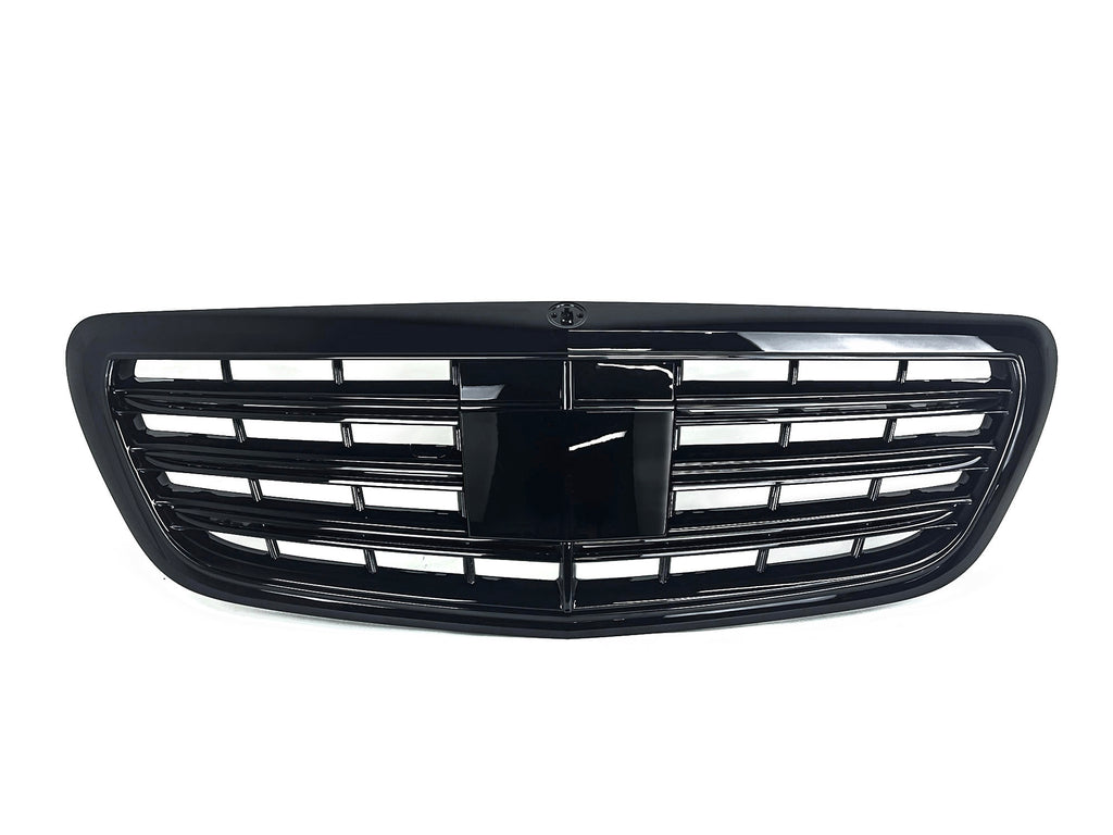 Autunik Glossy Black Front Grille Grill for Mercedes Benz S W222 Sedan 13-20 w/ ACC fg184