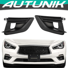 Load image into Gallery viewer, Autunik Pair Gloss Black Fog Light Trim Bezel Cover for 2018-2023 Infiniti Q50 Luxe Pure