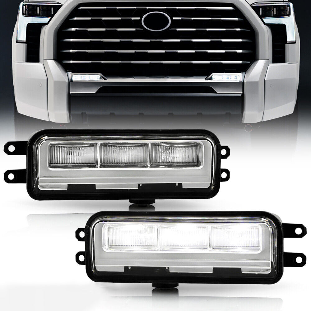 For 2022-2024 Toyota Tundra LED Front Fog Lights Driving Lamps Pair Left+Right