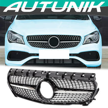 Load image into Gallery viewer, Autunik For 2013-2016 Mercedes C117 W117 CLA Chrome/Black Diamond Front Grille Grill w/o Camera