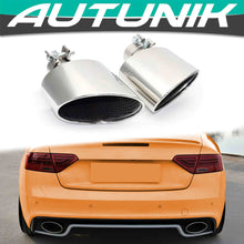 Charger l&#39;image dans la galerie, Autunik Silver Car Exhaust Pipe Tip Tail Muffler For Audi A4 A5 A6 A7 Up To RS4 RS5 RS6 RS7