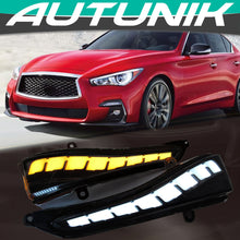 Charger l&#39;image dans la galerie, Autunik For 2014-2022 Infiniti Q50/Q60 Smoke Sequential LED Turn Signal LED Dynamic Lights
