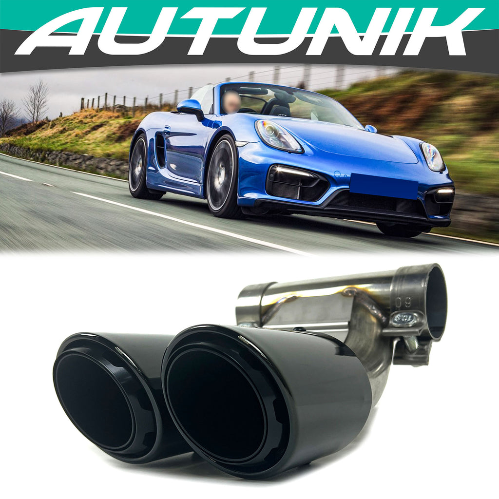Autunik 3 Layers Sport Exhaust Tips Tailpipe for 2013-2016 Porsche Cayman Boxster 981 et185