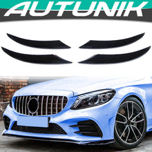 Cargar imagen en el visor de la galería, Autunik For 19-21 Mercedes C-class W205 Sedan/Coupe AMG Bumper Front Fog Light Strip Trims 4PCS/Set pz54