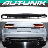 RS6 Look Rear Diffuser w/ Silver Exhaust Tips For Audi C7 A6 S-line S6 2016-2018 di144 Sales
