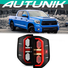 Load image into Gallery viewer, Autunik Black LED Tube Tail Lights For 2014-2021 Toyota Tundra Brake Lamps Pair