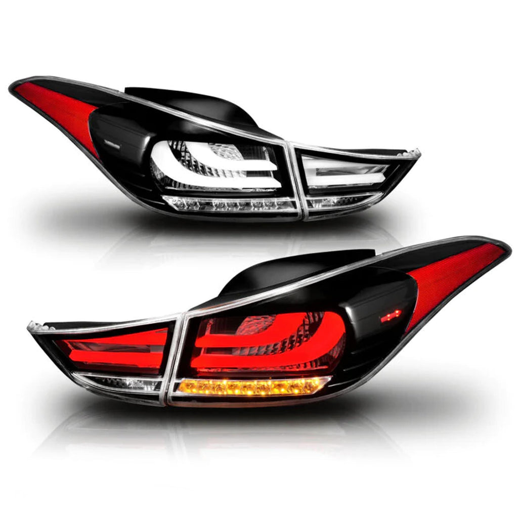 LED Black Tail lights For 2011-2013 Hyundai Elantra Sedan 4Dr