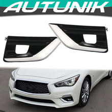 Load image into Gallery viewer, Autunik Pair Fog Light Trim Bezel Cover Chrome for 2018-2023 Infiniti Q50 Luxe Pure