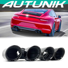 Cargar imagen en el visor de la galería, Autunik For 2016-2018 Porsche 911 Carrera 991.2 Black Sport Exhaust Tips Tailpipe NON-PSE