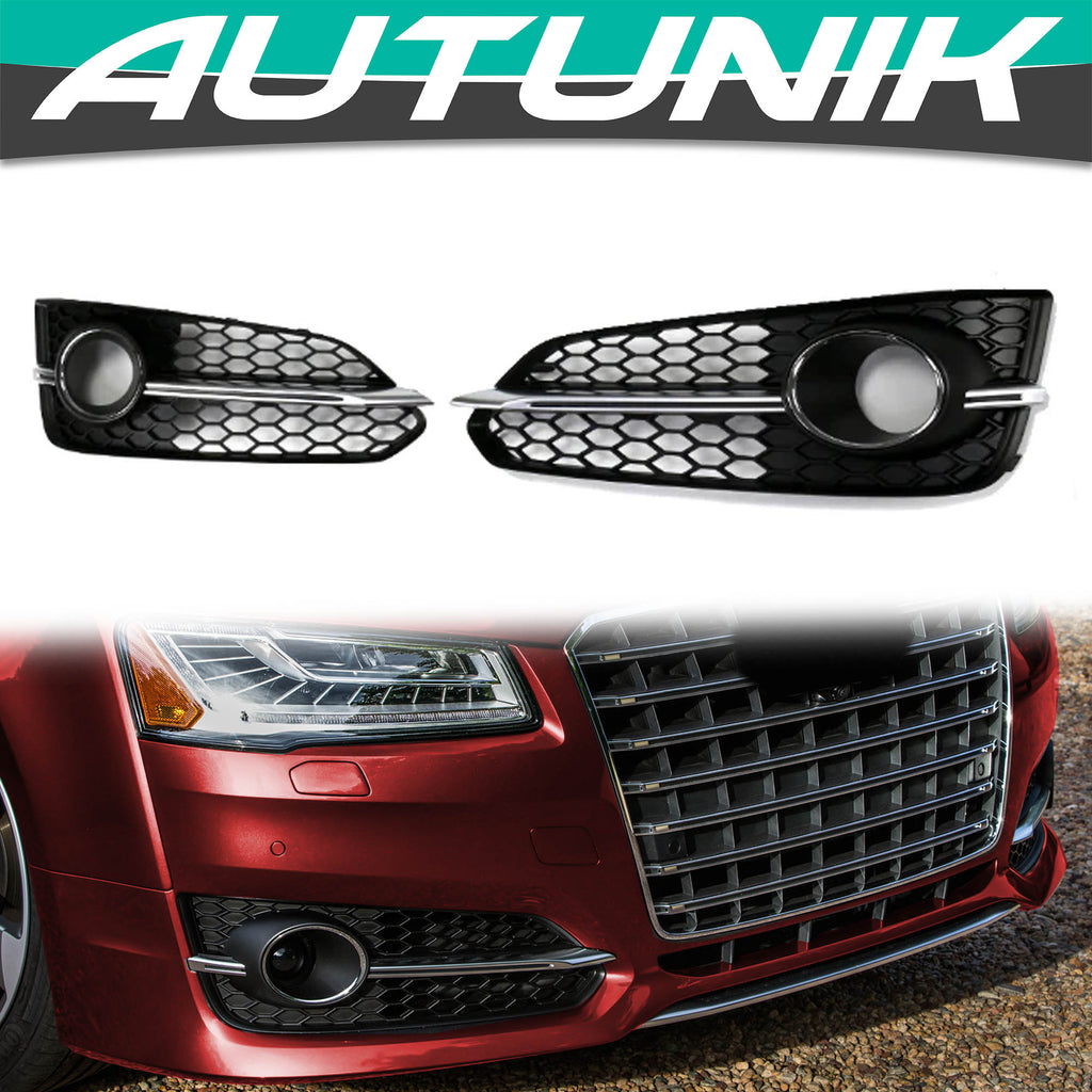 Front Fog Grill Grille Light Cover for 2015-2017 Audi A8 S8 D4PA