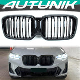 Gloss Black Front Kidney Grille for BMW X3 G01 X4 G02 w/o Camera 2022-2023 fg258