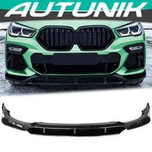 Cargar imagen en el visor de la galería, Autunik For 20-23 BMW G06 X6 M Sport IKON Style Front Bumper Lip 4PCS - Gloss Black