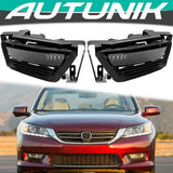 Autunik For 13-15 Honda Accord Sedan Smoked Lens Fog Light Cover W/ switch Light Bulb