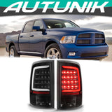 Autunik LED Black Rear Taillights Tail Lights For Dodge Ram 1500 2500 3500 2009-2014
