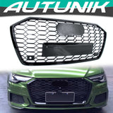 RS6 Style Honeycomb Front Grille for Audi A6 C8 S6 2019-2023