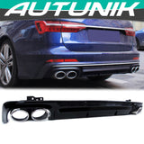 S6 Style Rear Diffuser + Silver Exhaust Tips For Audi A6 C8 S6 S-Line 2019-2023 di162
