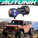 Autunik For 2021-2023 Ford Bronco LED Projector Headlights 7-Color