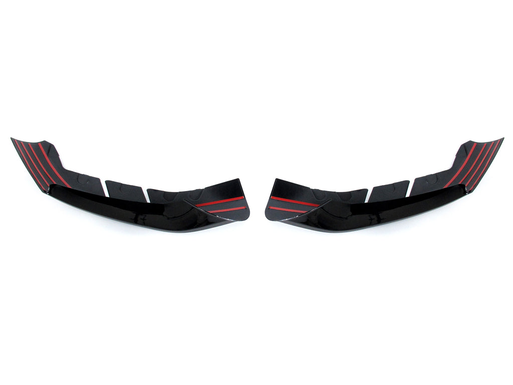Gloss Black Front Bumper Lip Splitter Side Air Vent Cover Canards for BMW G30 M-Sport 2017-2020