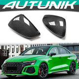 Real Carbon Fiber Mirror Cover Caps for Audi A3 S3 8Y 2022-2024 Replacement Housing