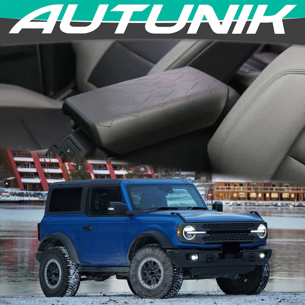 Autunik Black TPE Center Console Armrest Cover for 2021-2023 Ford Bronco