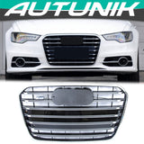 S6 Style Chrome Front Bumper Grille For 2012-2015 Audi A6/S6 C7 fg213