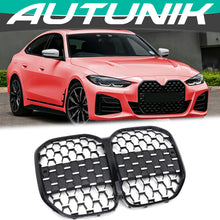 Load image into Gallery viewer, Autunik For 2021-2023 BMW 4-Series G22 G23 Black/Chrome Diamond Front Kidney Grille Grill