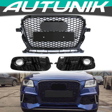Cargar imagen en el visor de la galería, Autunik For 2013-2017 Audi Q5 NON-Sline Honeycomb Front Grille + Fog Light Grill Covers
