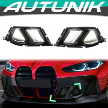 Cargar imagen en el visor de la galería, Carbon Fiber Front Bumper Air Vent Grille Cover For BMW G80 M3 G82 G83 M4 2021-2023