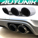 Autunik For 2019-2021 Porsche Macan Base 2.0L Engine Chrome Exhaust Pipes Muffler Tips GTS Style et148
