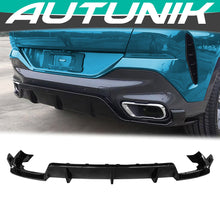 Load image into Gallery viewer, Autunik For 20-23 BMW G06 X6 M Sport IKON Style Rear Diffuser Lip 3PCS PP - Gloss Black