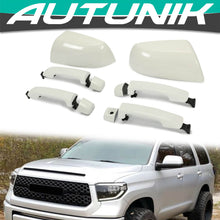 Cargar imagen en el visor de la galería, White Mirror Covers Caps &amp; Door Handle Kit For Toyota Tundra Sequoia 2011-2019