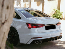 Load image into Gallery viewer, S6 Style Rear Diffuser + Black Exhaust Tips for Audi C8 A6 S-line S6 2019-2023 di92