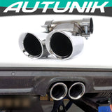 Autunik For 2016-2022 Porsche 718 Boxster Cayman 982 Chrome Sport Exhaust Tips Tailpipe et184