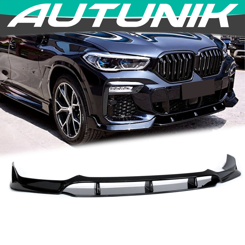 Gloss Black Front Bumper Spoiler Splitter Lip For BMW 20-23 X6 G06 M Sport