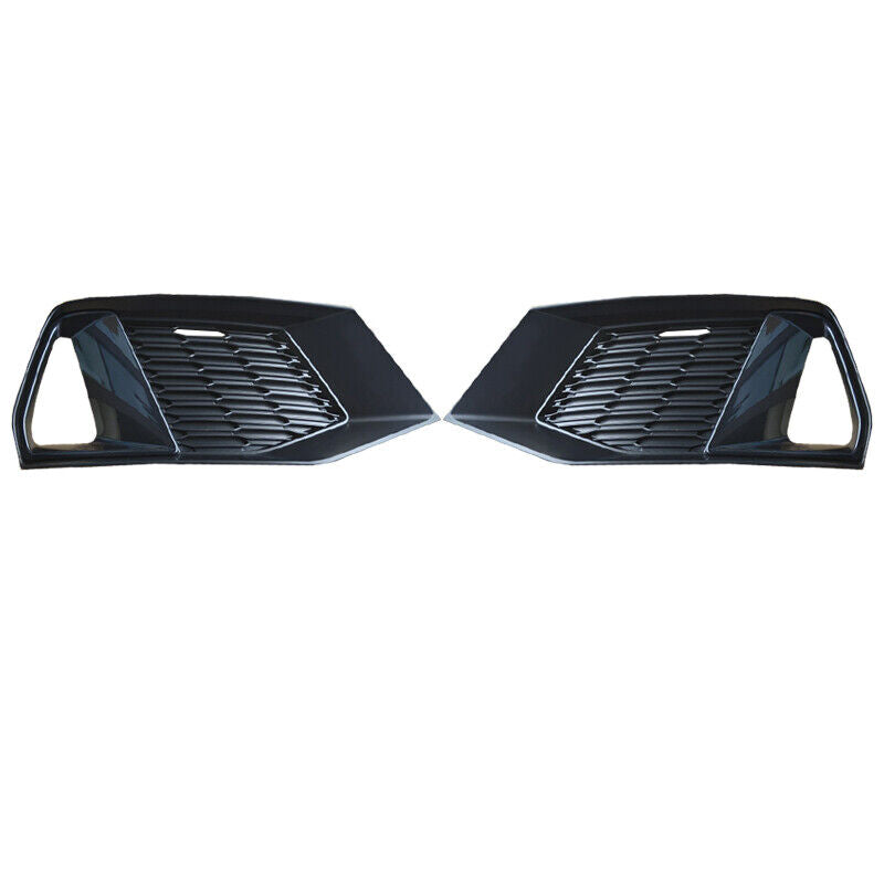 Autunik Front Bumper Fog Light Grille Cover Black For Audi A7 2019-2022