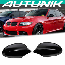 Cargar imagen en el visor de la galería, Gloss Black Side Mirror Cover Caps for 2005-2008 BMW E90 E91 325i 328i 335i Sedan