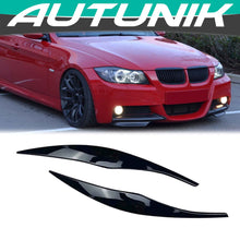 Load image into Gallery viewer, Autunik Eyebrow Cover Trim Headlight Eyelids Glossy Black Fits BMW 3 Series E90 E91 2005-2012 bm204