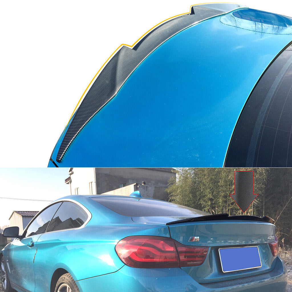 Carbon Fiber Look Rear Spoiler Wing For BMW F32 Coupe M4 F82 2014-2020