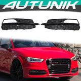 Autunik Fog Light Grillle Covers For 2013-2016 Audi S3 A3 S-Line Sport Bumper
