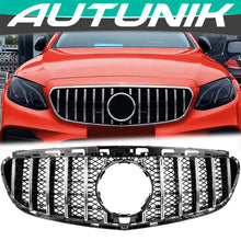 Cargar imagen en el visor de la galería, Autunik For 14-16 Mercedes W212 Sedan GT Front Mesh Grille Grill Chrome/Black