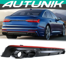 Load image into Gallery viewer, Matte Black S6 Style Rear Diffuser + Exhaust Tips for Audi C8 A6 S-line S6 Sport 2019-2023 di181 Sales