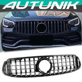 Autunik Fit 2020 Mercedes X253 GLC300 Only Coupe Black Chrome GT R Front Grille Grill