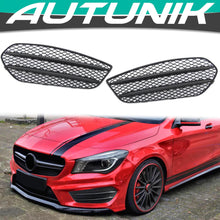 Cargar imagen en el visor de la galería, Autunik Black Front Bumper Fog Light Mesh Grilles Cover for Benz C117 X117 AMG Line 2013-2016 pz77