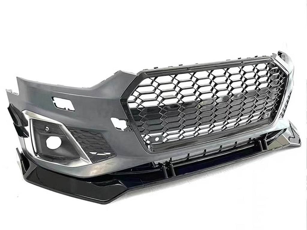 Glossy Black S5 Style Front Bumper Lip for Audi A5 B9 S-line Sport 2021-2023