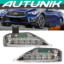 Cargar imagen en el visor de la galería, Autunik For 2014-2021 Infiniti Q50 Q50S Sport Fog Turn Signal Lights Sequential LED Lamp