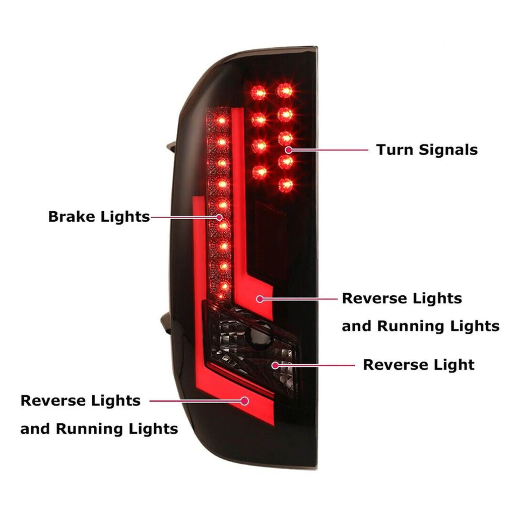Smoke Black Led Tail Lights Lamps For Toyota Tundra 2014-2021