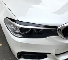 Load image into Gallery viewer, Gloss Black Headlight Eyelid Cover Eyebrow For BMW 5-Series G30 530I 540I M550I 2017-2023
