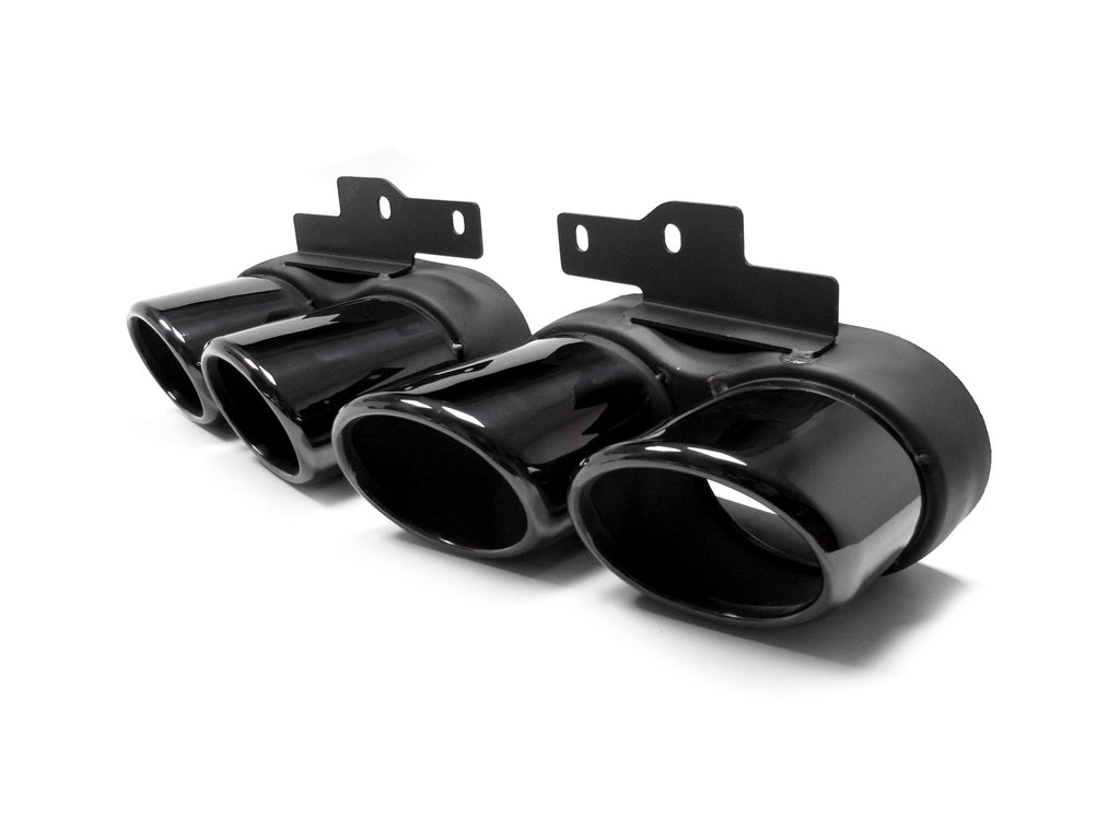 S6 Style Rear Diffuser + Black Exhaust Tips For Audi A6 C8 S6 S-Line 2019-2023 di133