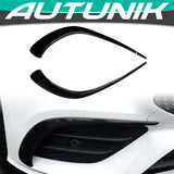 Autunik For 2020-2023 Mercedes CLA C118 AMG Sport Front Bumper Lip Splitter Canards Trim Glossy Black